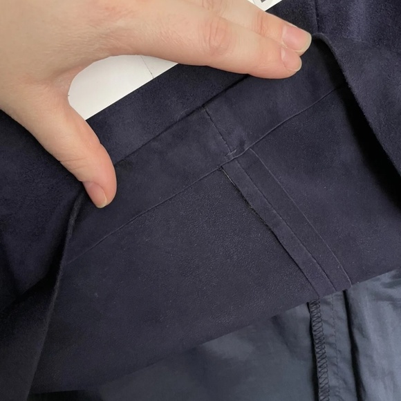 Whistles A-Line Suede Skirt, Navy, US 6 - Picture 7 of 9